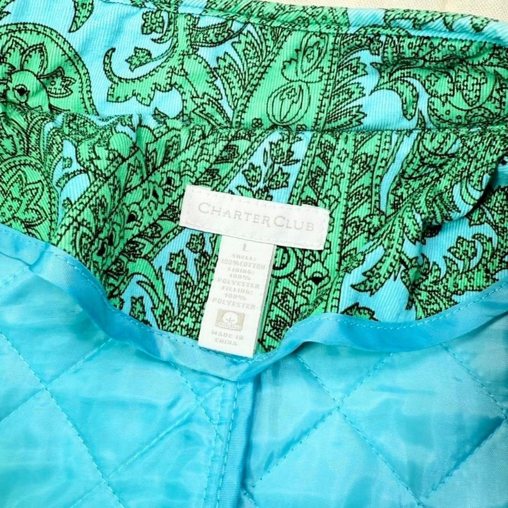 Charter Club Quilted Paisley Jacket – Size L (Fits True L) - Picture 5 of 7